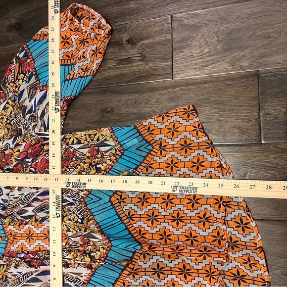 Figueroa & Flower BohoPeasant Top M Floral Tie Front Elastic Cuff Pullover - Picture 5 of 7